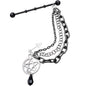 Pentagram Industrial Chain Earring Created with Crystals