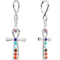 Handcrafted Steel Balanced Life Chakra Ankh Ear Weights