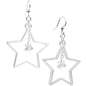 Handcrafted Big Star Dangle Earrings Created with Crystals