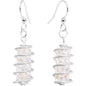 Handmade White Wrap Fishhook Earrings Created with Crystals