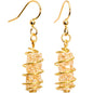 Handmade Yellow Wrap Fishhook Earrings Created with Crystals