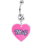 Handmade Pink Milf Heart Belly Ring Created with Crystals