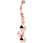 Handcrafted Pyramid Dangle Belly Ring Created with Crystals