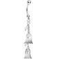 Handcrafted Ghost Dangle Belly Ring Created with Crystals