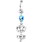 Handmade Zen Spirit Dangle Belly Ring Created with Crystals