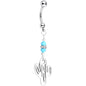 Handmade Cactus Reversible Belly Ring Created with Crystals