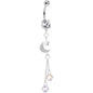 Handmade Night Life Dangle Belly Ring Created with Crystals