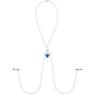 Blue Dangle Necklace Nipple Chain Created with Crystals