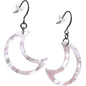 Handcrafted Gunmetal Plated Crescent Moon Fishhook Dangle Earrings