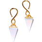 Handcrafted Gold Plated White Opalite Pyramid Ear Weights