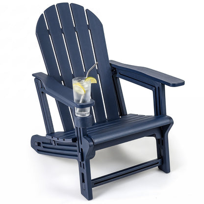 HDPE Adirondack Chair with Cup Holder - Weather Resistant