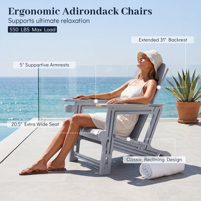 HDPE Adirondack Chair with Realistic Wood Grain