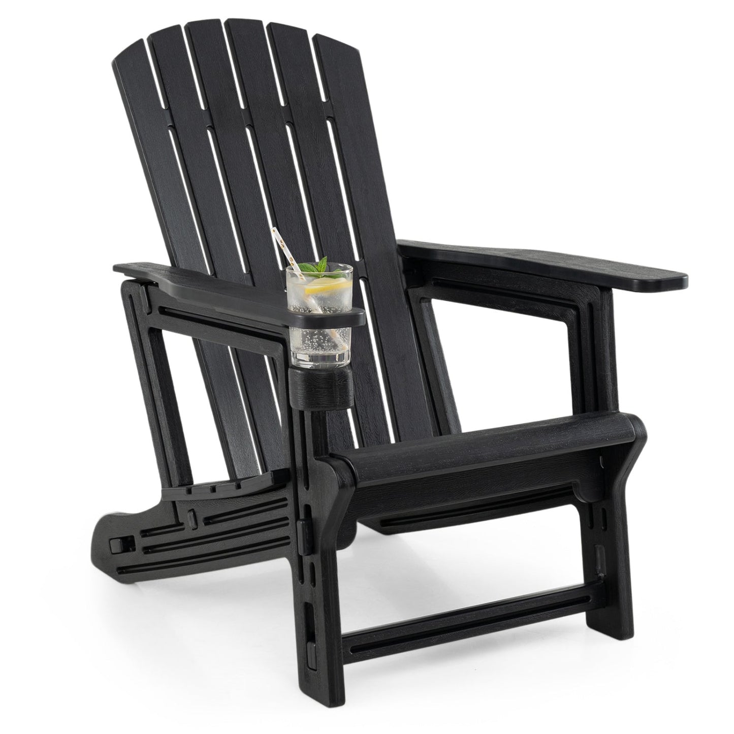 HDPE Adirondack Chair with Cup Holder - Weather Resistant