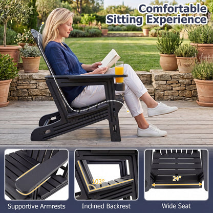 HDPE Adirondack Chair with Cup Holder - Weather Resistant