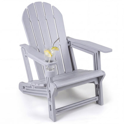 HDPE Adirondack Chair with Cup Holder - Weather Resistant
