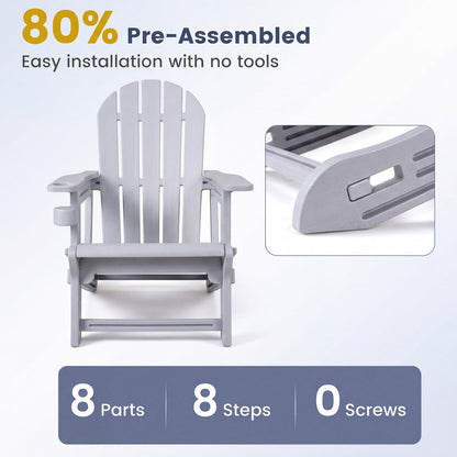 HDPE Adirondack Chair with Cup Holder - Weather Resistant