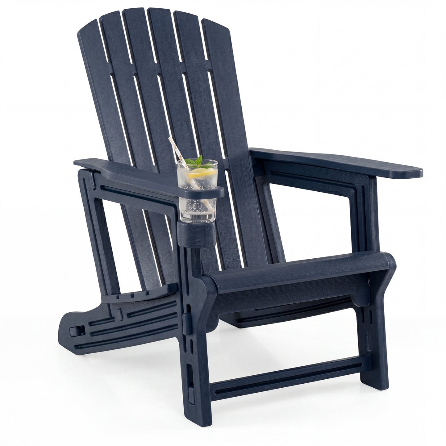 Adirondack Chair with Cup Holder - Weather-Resistant HDPE