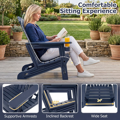 Adirondack Chair with Cup Holder - Weather-Resistant HDPE