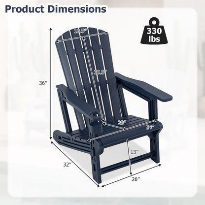 Adirondack Chair with Cup Holder - Weather-Resistant HDPE