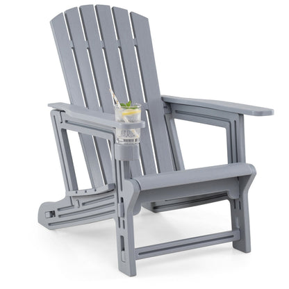 Adirondack Chair with Cup Holder - Weather-Resistant HDPE