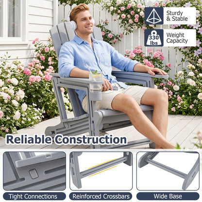 Adirondack Chair with Cup Holder - Weather-Resistant HDPE