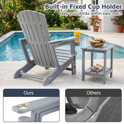 Adirondack Chair with Cup Holder - Weather-Resistant HDPE