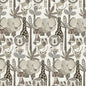 Jungle Romp Directional Animals Beige 43"/44" Fabric Per Yard