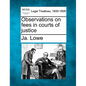 Observations on fees in courts of justice - Paperback