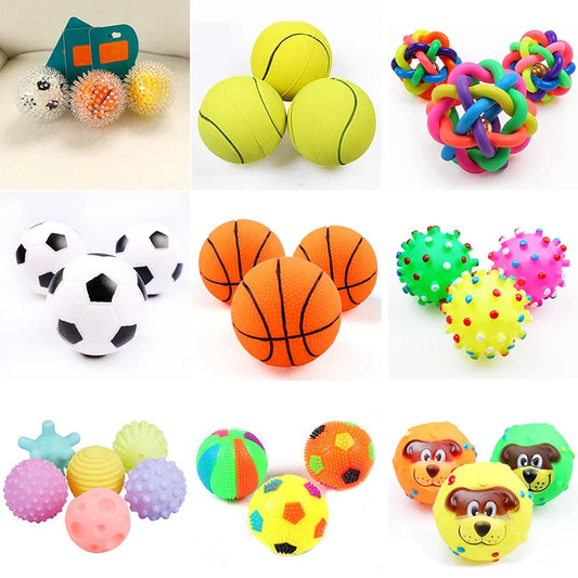 1-Pack Squeaky Dog Ball Toy 6 cm (2.36 in) Rubber Chew Toy for Small Dogs and Puppies