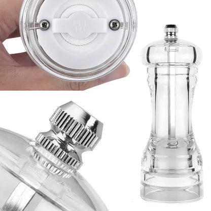 Acrylic Pepper Grinder with Ceramic Rotor – Adjustable Coarseness Salt & Pepper Mill