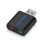 External USB Sound Card 3.5mm Audio Adapter for Laptop, PS4 and Headset Microphone