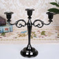 3-Arm Metal Candelabra 10.8 in (27 cm) Retro Candlestick Holder Silver Gold Black Bronze for Wedding & Home Decor