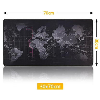 Black World Map Mouse Pad, RGB and Non-RGB Options