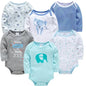 3/6 PCS Kavkas Cotton Baby Bodysuit Long Sleeve Set for Newborn Boys & Girls 0–12 Months
