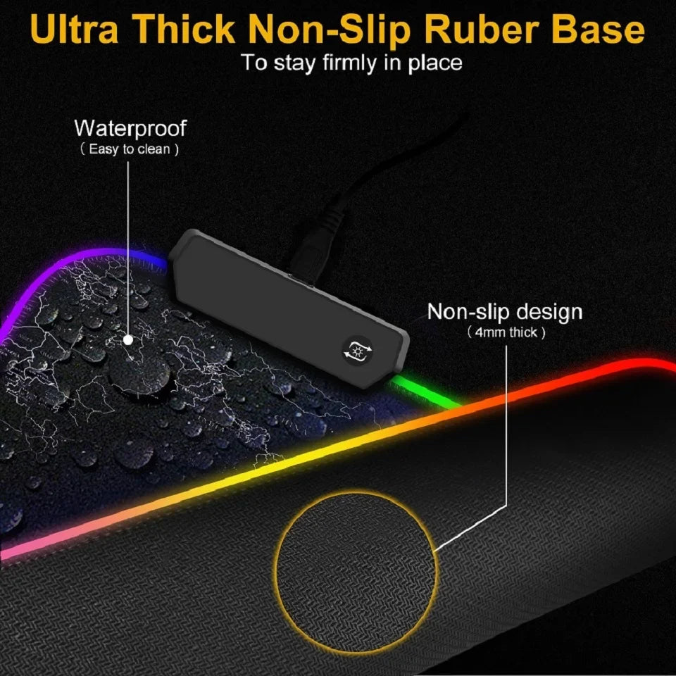 Black World Map Mouse Pad, RGB and Non-RGB Options