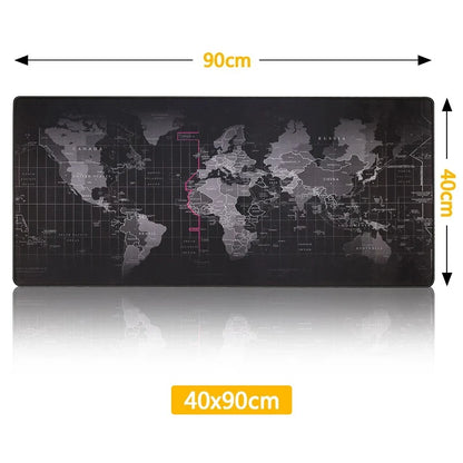 Black World Map Mouse Pad, RGB and Non-RGB Options