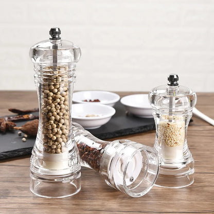 Acrylic Pepper Grinder with Ceramic Rotor – Adjustable Coarseness Salt & Pepper Mill