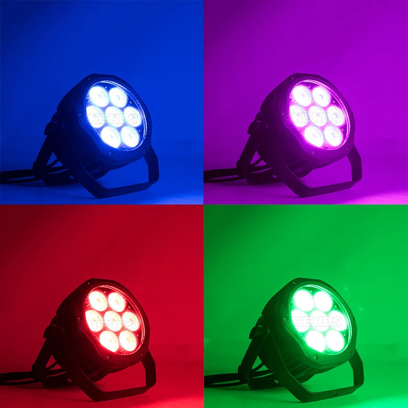 SHEHDS 7x18W RGBWA+UV LED PAR Stage Light, DMX, IP65