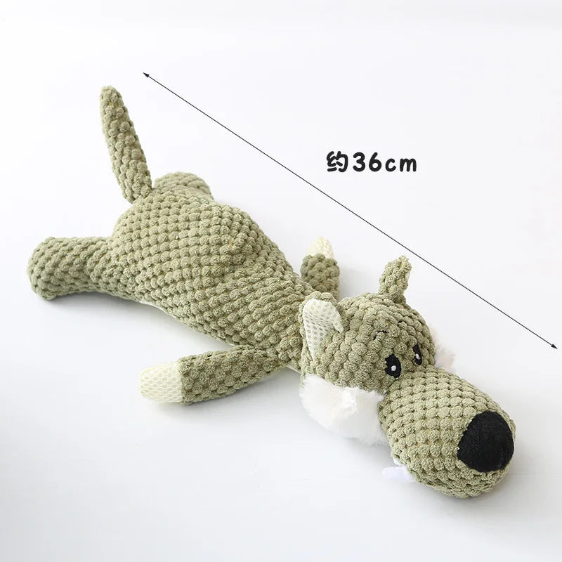 Plush Cartoon Dog Toy – Squeaky Chew Toy for Small Dogs, Teeth Grinding & Fun Playtime