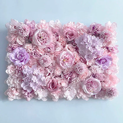 MEIHON Silk Rose Flower Wall Panel - 60x40cm Artificial Backdrop, Connectable, 34 Color Options for Wedding, Home & Events
