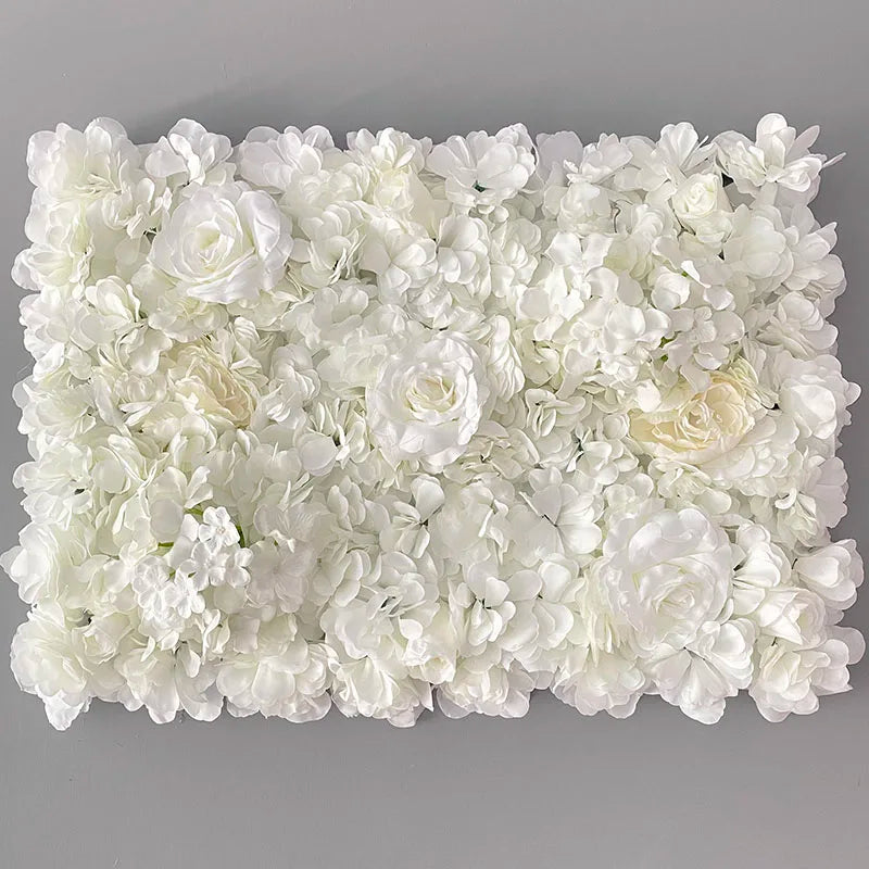 MEIHON Silk Rose Flower Wall Panel - 60x40cm Artificial Backdrop, Connectable, 34 Color Options for Wedding, Home & Events