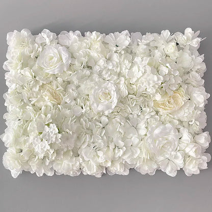 MEIHON Silk Rose Flower Wall Panel - 60x40cm Artificial Backdrop, Connectable, 34 Color Options for Wedding, Home & Events