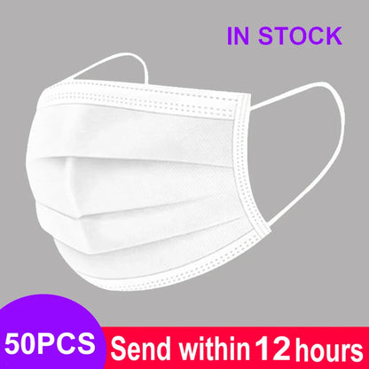 3-Layer Disposable Mouth Mask – Anti-Dust Face Mask with Ear Loops