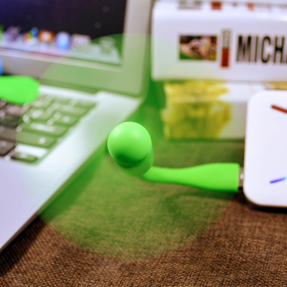 USB Mini Portable Fan – Flexible Neck, Plug & Play, for Laptop & Smartphone (Random Color)