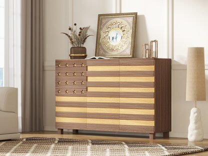 55" Hand-Carved Buffet Sideboard Cabinet | 2 Drawers & 3 Doors | Coffee Bar Console