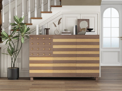 55" Hand-Carved Buffet Sideboard Cabinet | 2 Drawers & 3 Doors | Coffee Bar Console