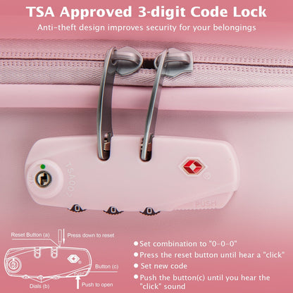 Hardside Luggage with Spinner Wheels with TSA Lock and Height Adjustable Handle