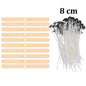 Pre-Waxed Cotton-Core Candle Wicks with Metal Sustainer Tabs, 100-Pack, 1.0–7.9 in (2.6–20 cm) for DIY Candle Making