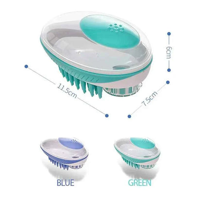 2-in-1 Pet Bath Brush – Soft Silicone Dog Cat Grooming & Massage Comb
