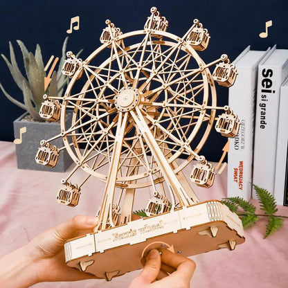 Robotime Rolife 232-Piece Ferris Wheel Music Box Model